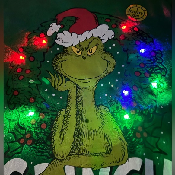 Dr.Seuss The Grinch Light Up Christmas Sweatshirt - Picture 4 of 5